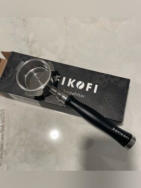 OFIKOFI Portafilter - Black Handle Stainless Steel Basket - 51 mm